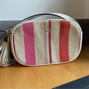 Kate Spade Red and Tan Striped Crossbody Bag